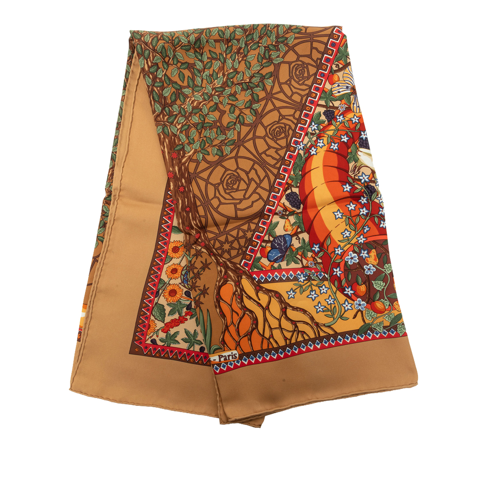Pre-Loved Hermes Axis Mundi Carre Silk Scarf 90